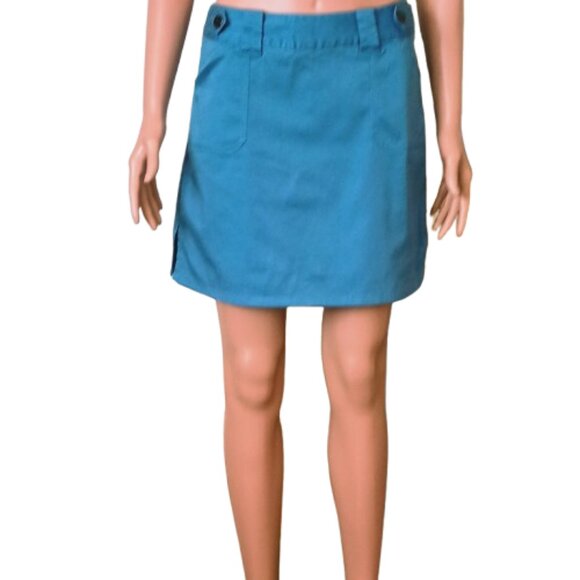 Women's Blue Golf Skort 4 Bamboo Traders Side Slits Front Slant Pockets Stretch - Picture 4 of 9